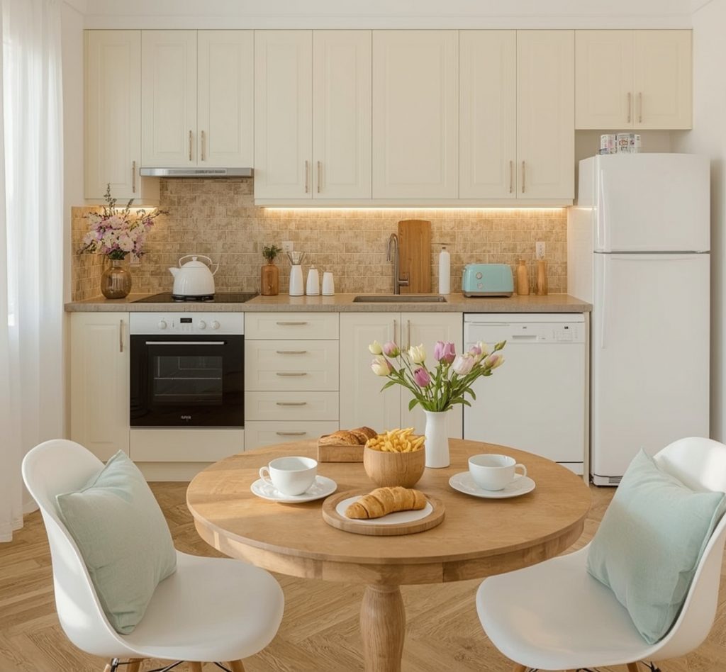 affordable blue kitchen