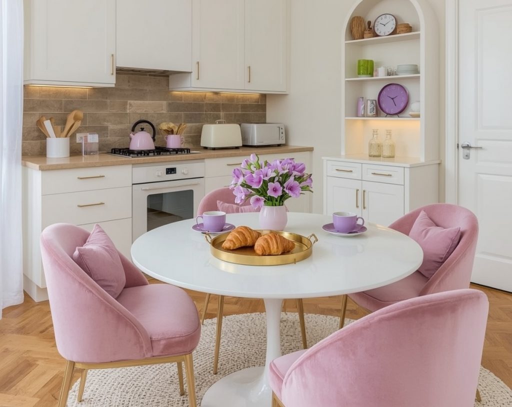affordable purple kitchen