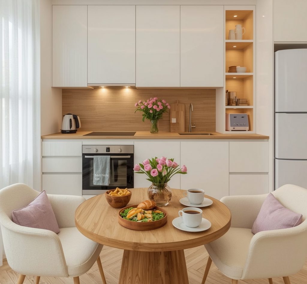 affordable purple kitchen