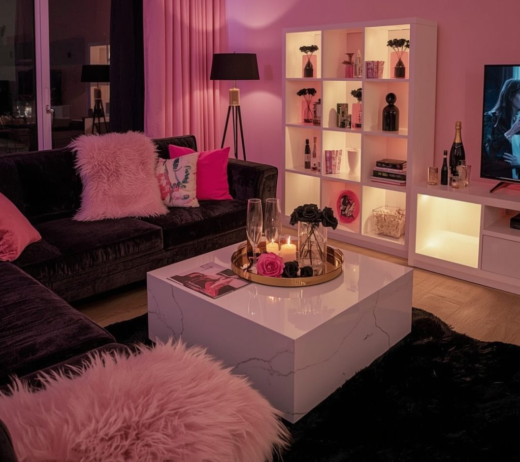 dark feminine living room