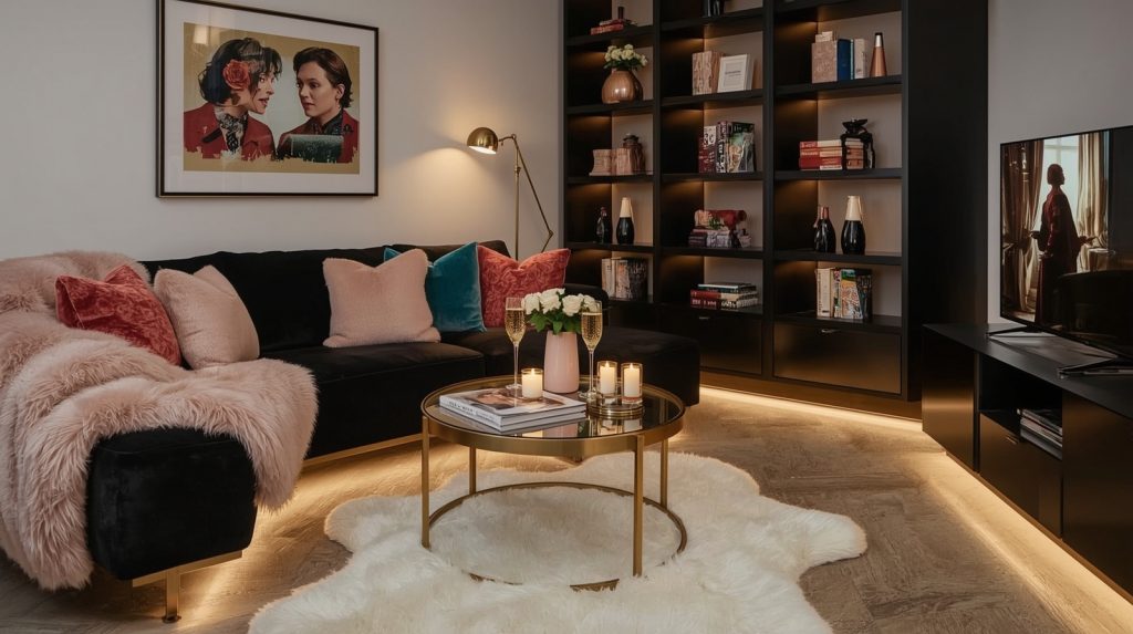 dark feminine living room