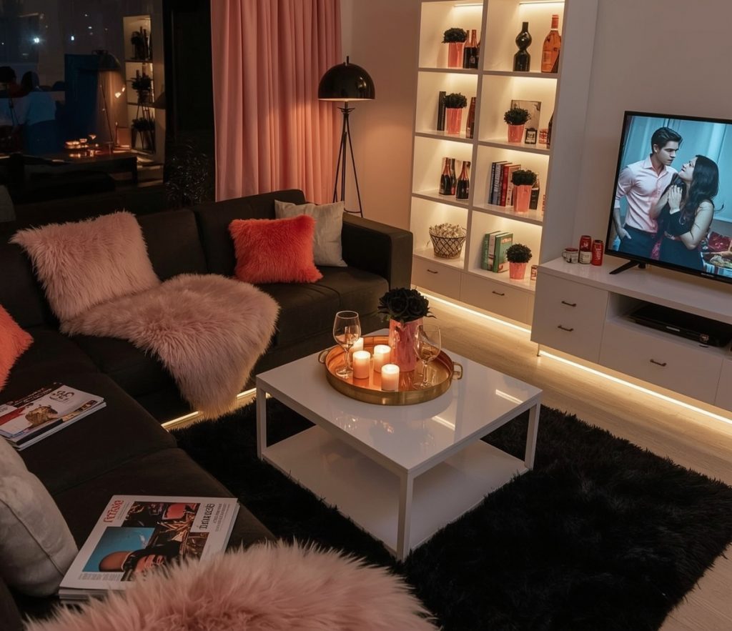 dark feminine living room