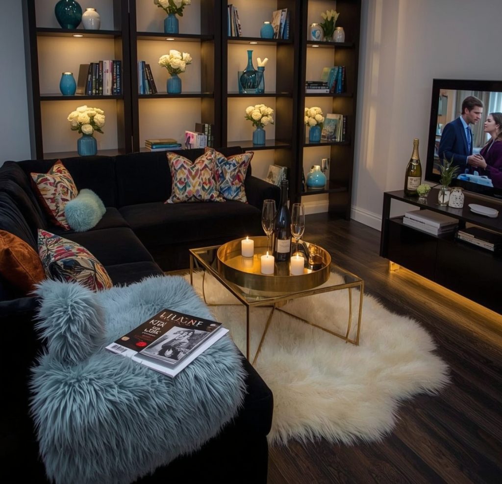 dark feminine living room