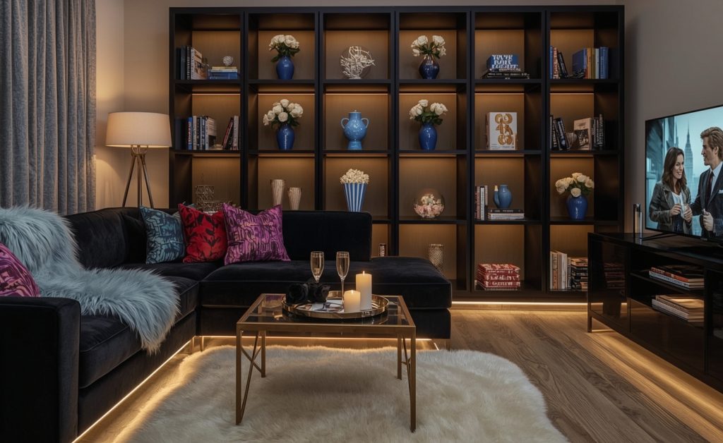 dark feminine living room