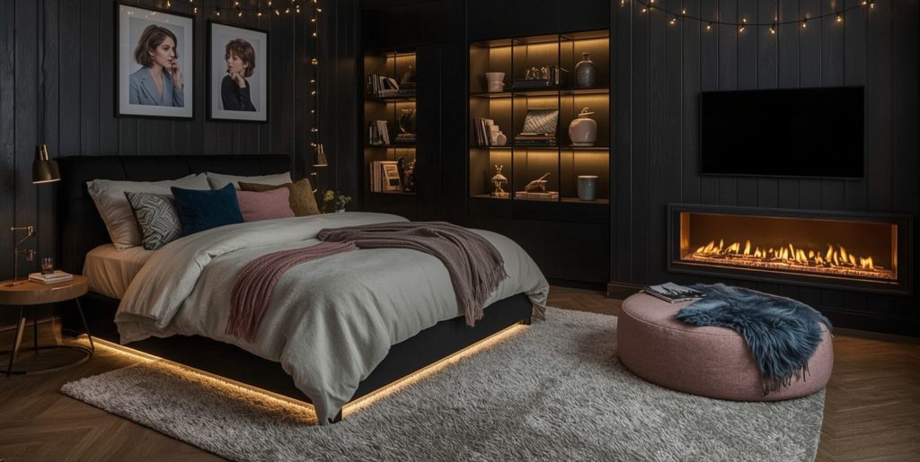 dark feminine bedroom