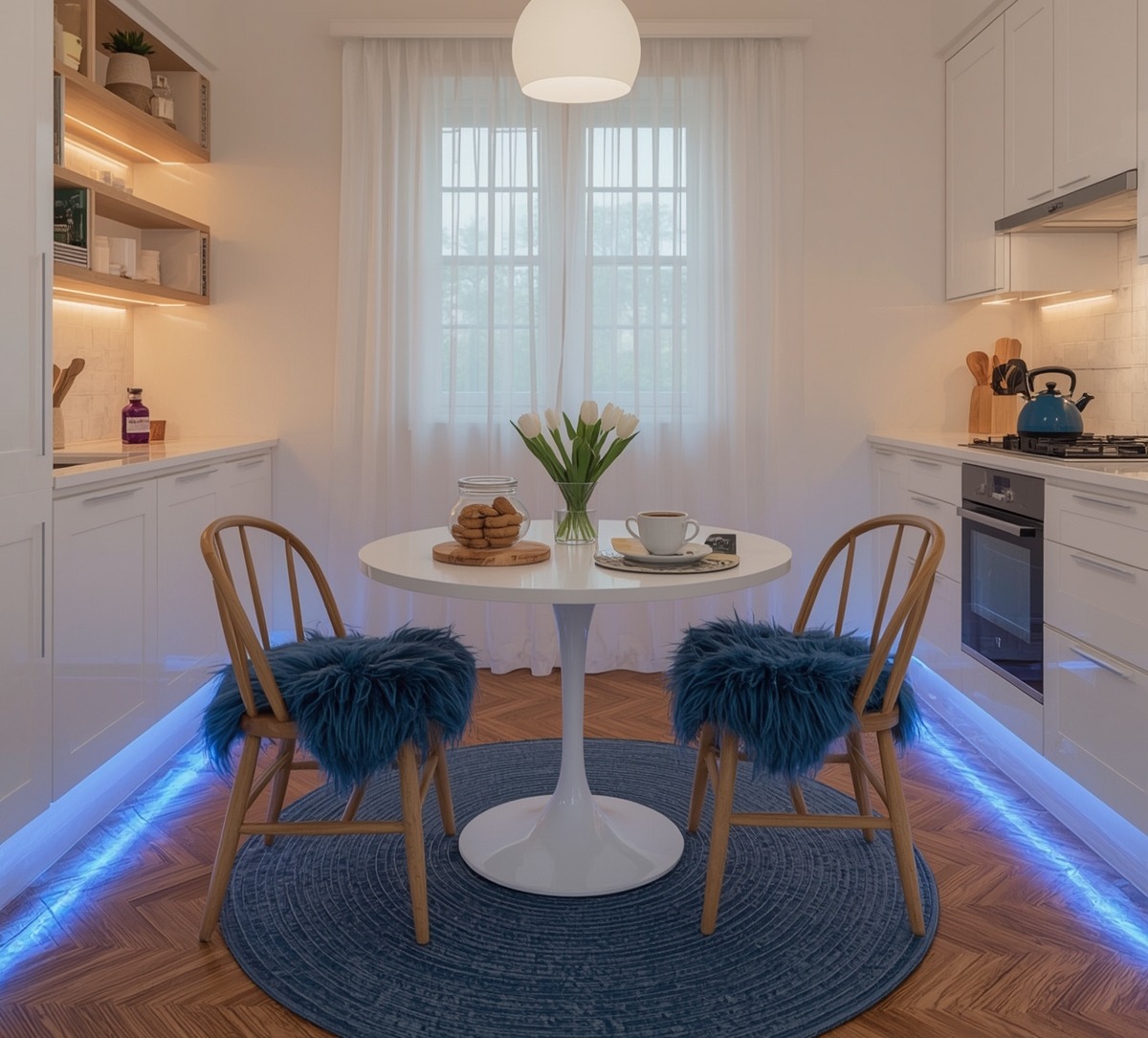 affordable blue kitchen