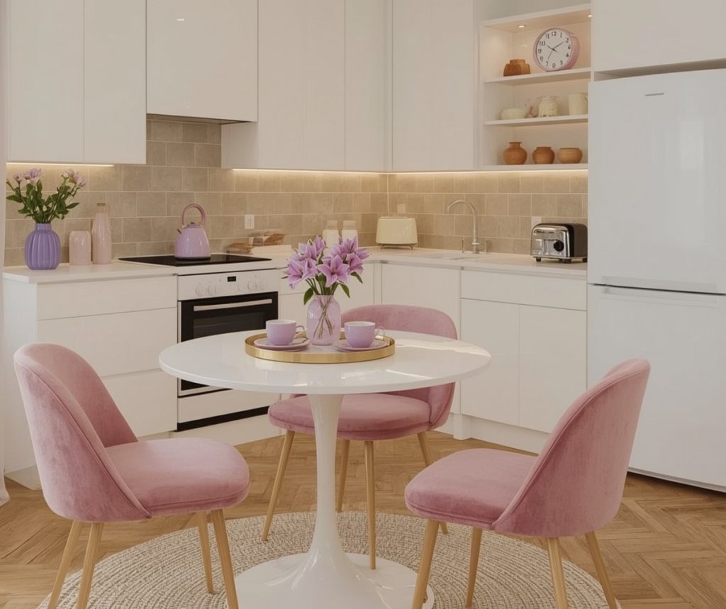 affordable purple kitchen