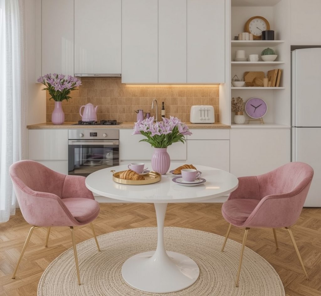 affordable purple kitchen