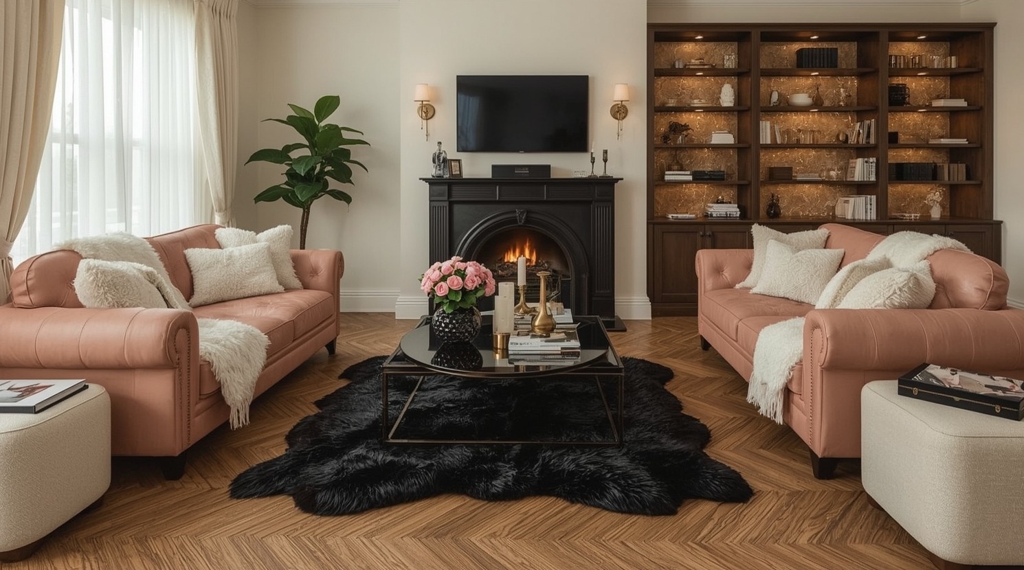 dark feminine living room