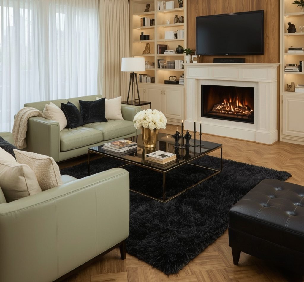 dark feminine living room