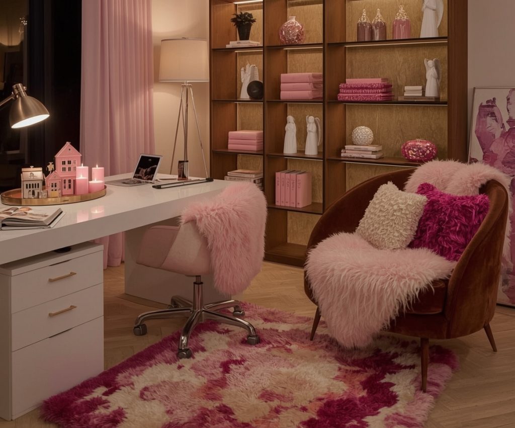 pink office decor