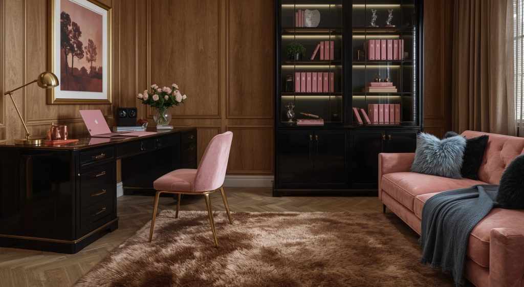 pink office decor
