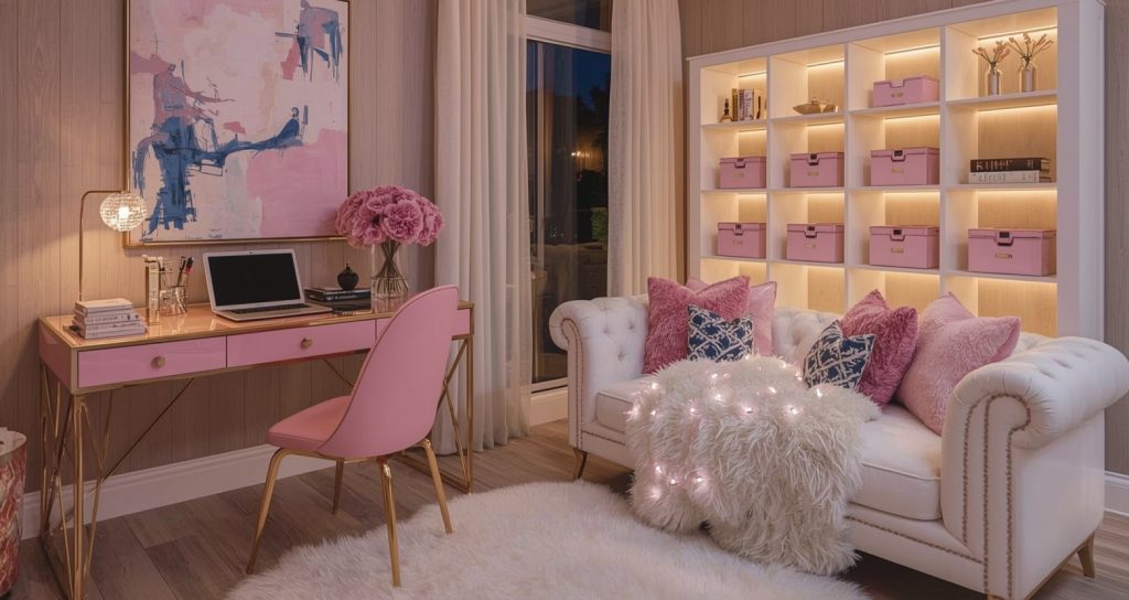 pink office decor