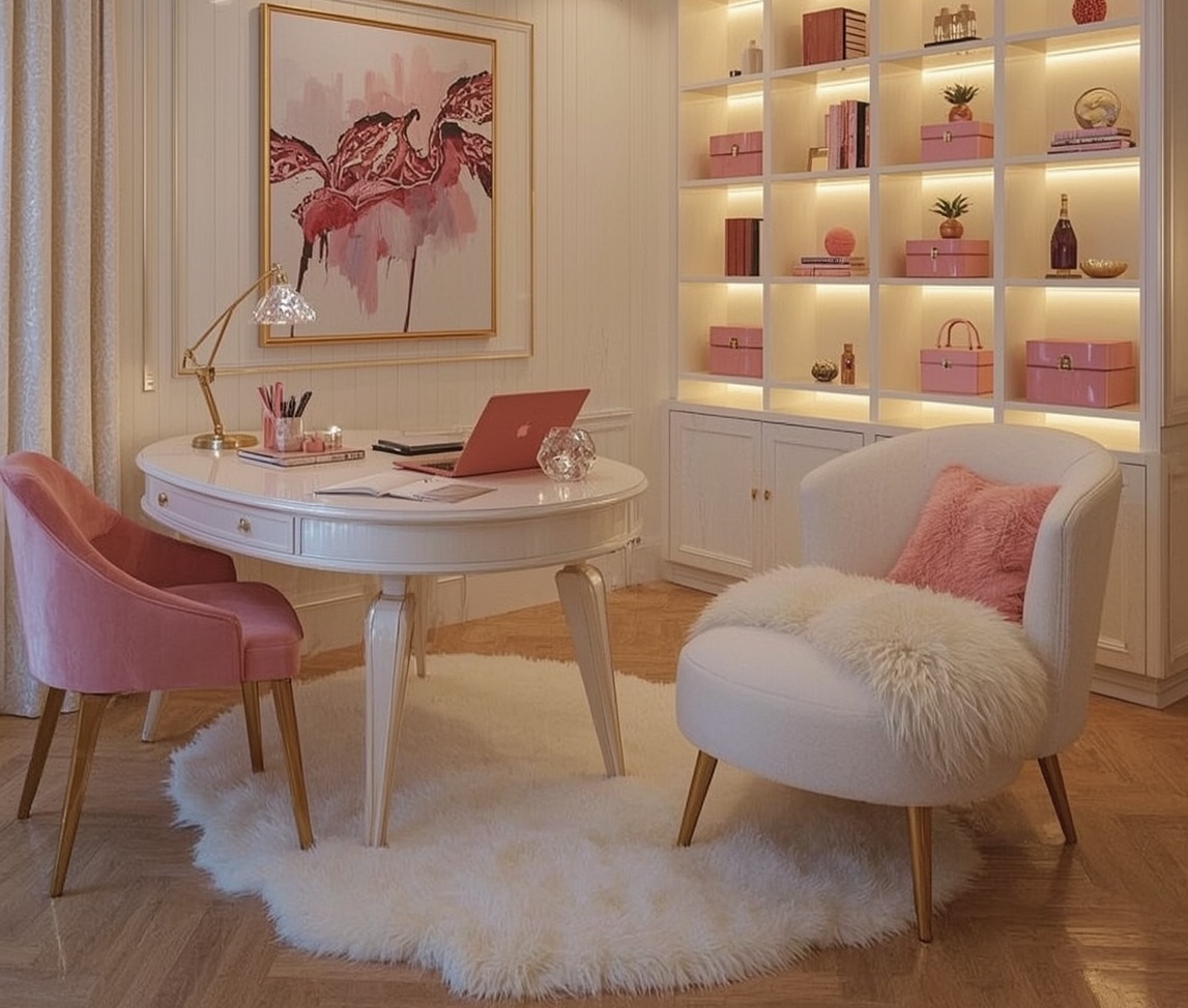 pink office decor
