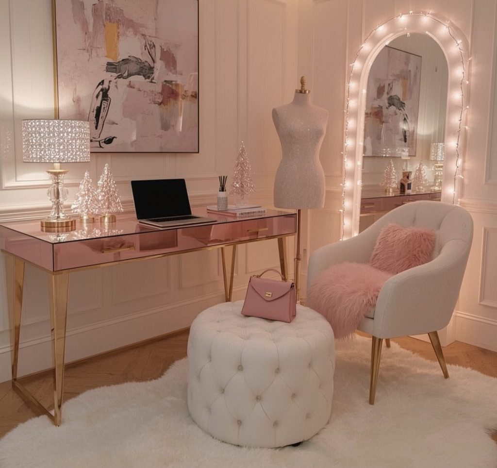 pink office decor