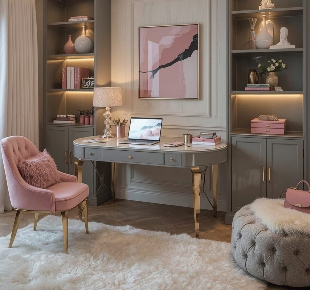 pink office decor