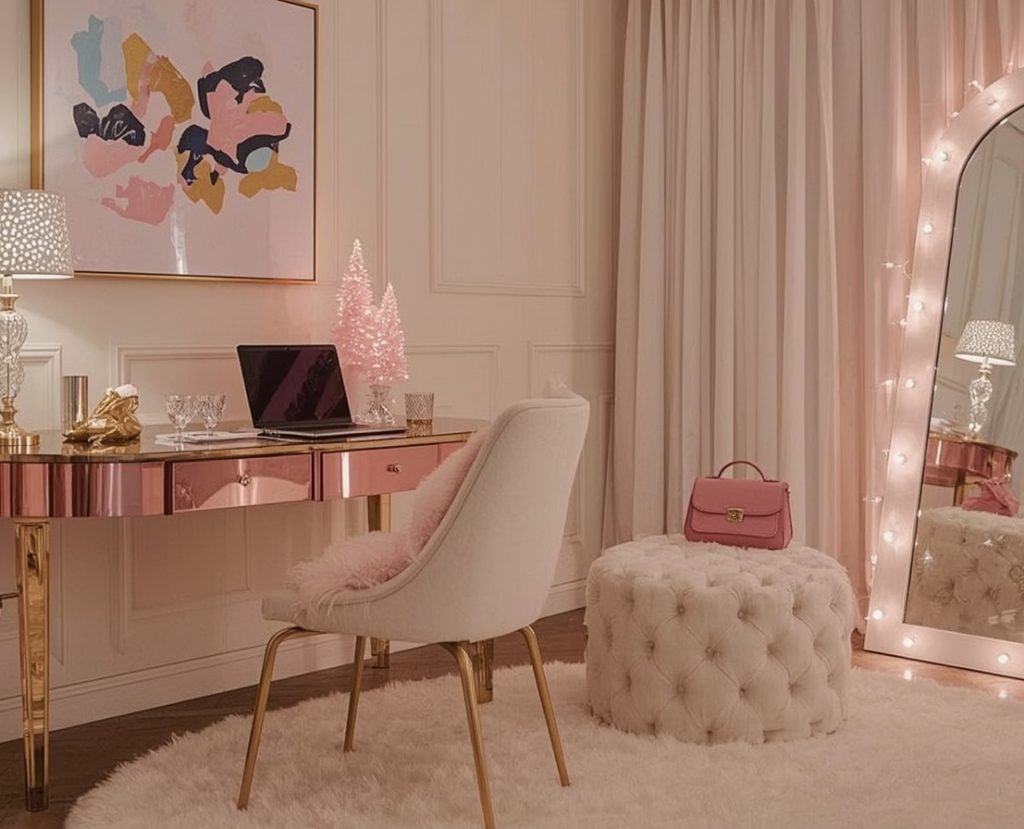 pink office decor