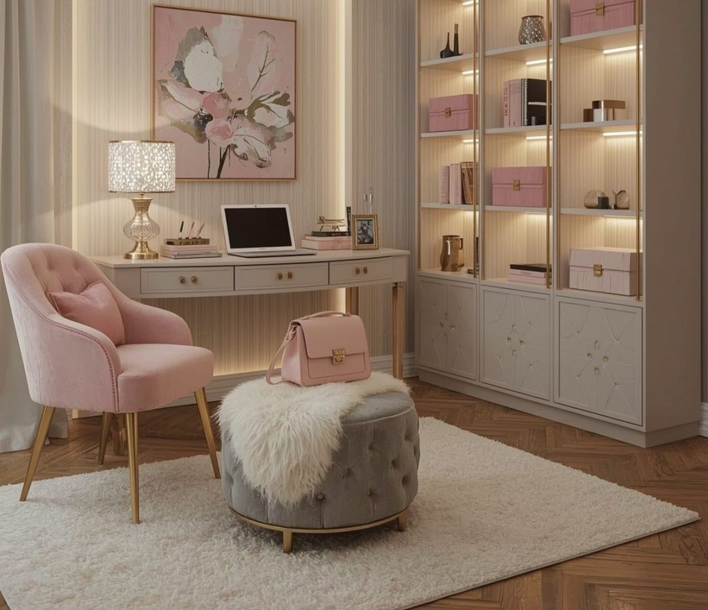pink office decor
