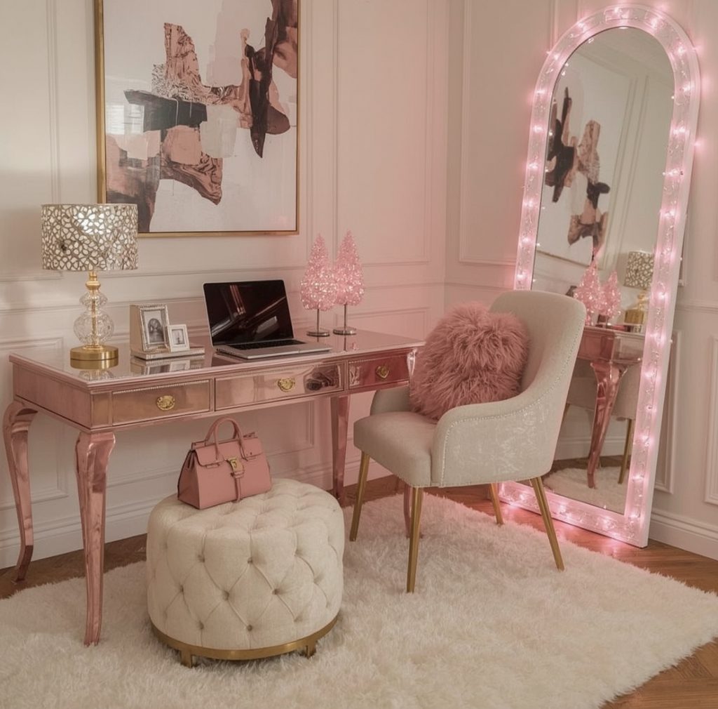 pink office decor