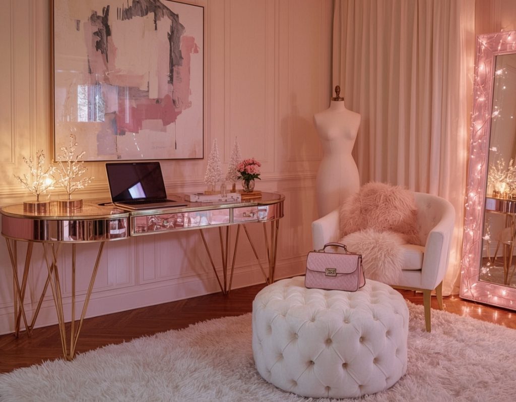 pink office decor