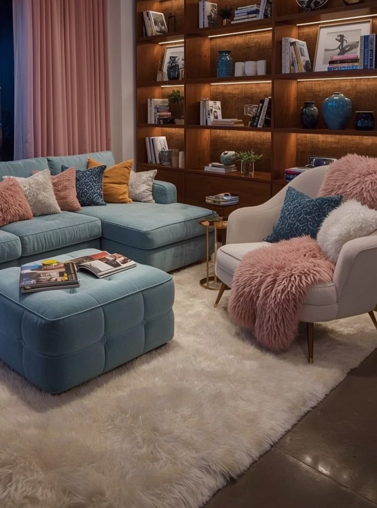 blue living room decor
