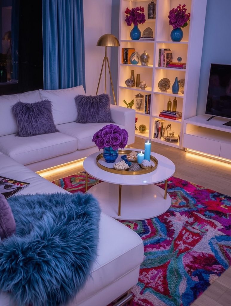 blue living room decor