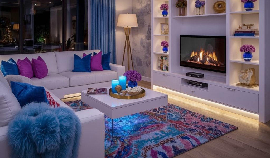 blue living room decor
