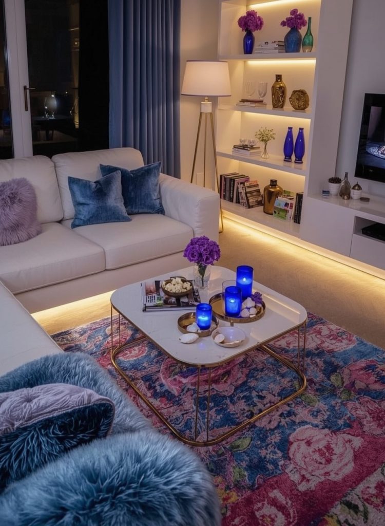 blue living room decor