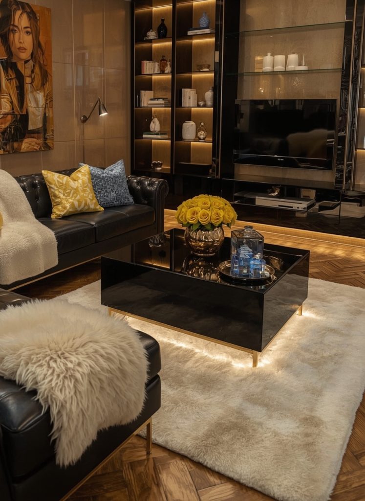 blue living room decor