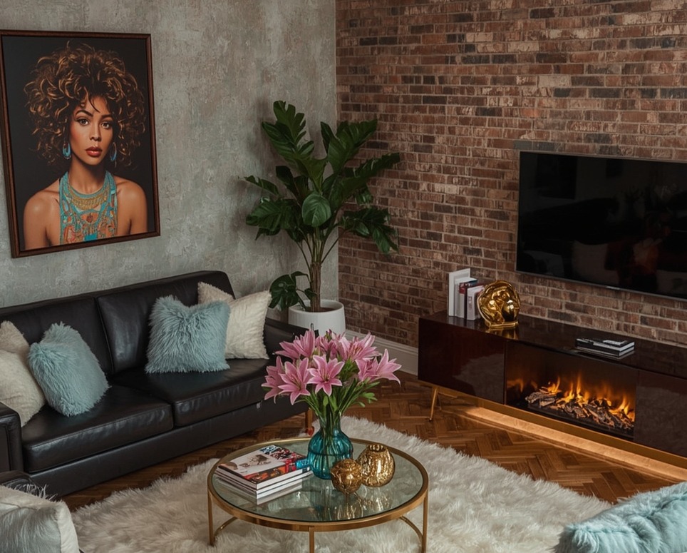 blue living room decor