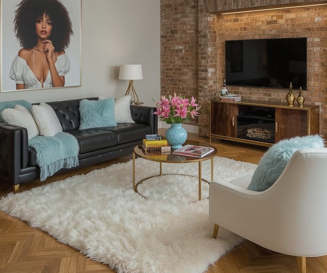 blue living room decor