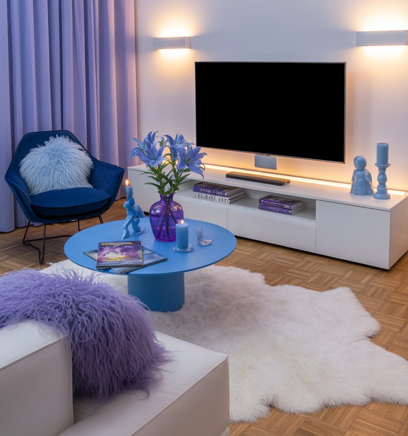 blue living room decor