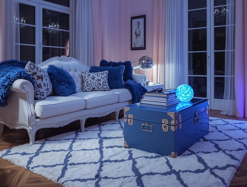 blue living room decor