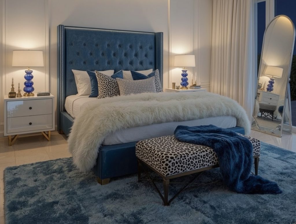 blue bedroom decor